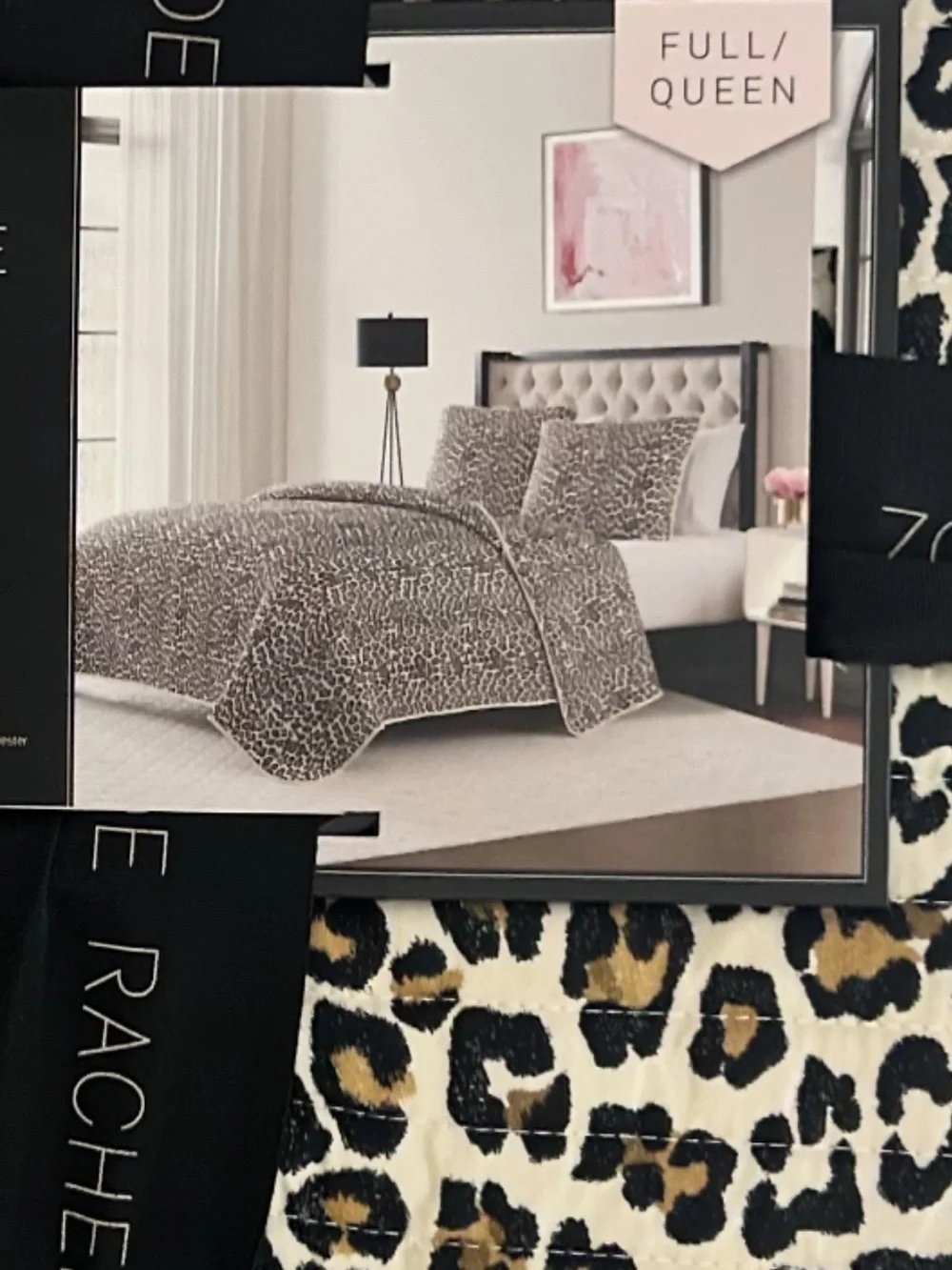 Rachel Zoe Animal Print Queen Brown, Black and Tan Quilt Set 88”x92”